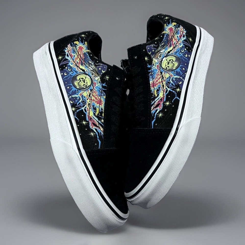 Vans Old Skool Womens GlowSorcerer Wizard Star Black White Low Top Skate Shoes 6